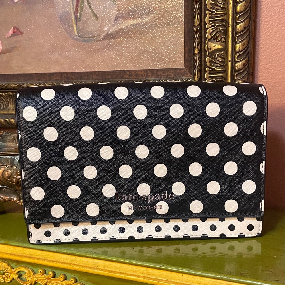 Kate Spade Black and White Polka Dot Crossbody Bag - Picture 4 of 14